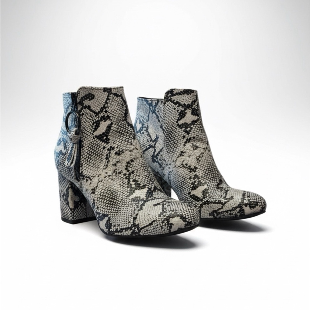Faux Snakeskin Ankle Boots